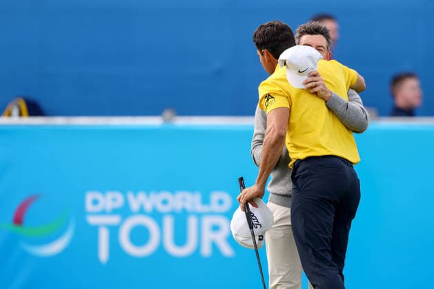 2026 Amgen Irish Open - Fourth Round, Trump International Golf Links, Doonbeg 13 9 2026 Rory McIlroy and Rafa Cabrera Bello after finishing their final round Rory McIlroy and Rafa Cabrera Bello after finishing their final round 13 9 2026  Copyright: xx BB3_9688