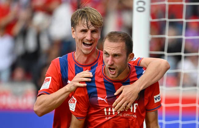 TOR zum 1:0 Jonas Foehrenbach 1. FC Heidenheim 1846 FCH (19) Torjubel Jan Schoeppner 1. FC Heidenheim 1846 FCH (03) 1. FC Heidenheim 1846 FCH vs Holstein Kiel KSV 13.09.2026 DFL REGULATIONS PROHIBIT ANY USE OF PHOTOGRAPHS AS IMAGE SEQUENCES AND OR QUASI-VIDEO 1. FC Heidenheim 1846 FCH vs Holstein Kiel KSV