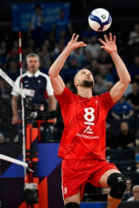 Axel Jacobsen of Denmark during men s volleyball European Championships Pool C match Estonia vs Denmark in Tampere, on 13th of September, 2026. - EMMI KORHONEN Tampere Finland HncFFIr3Alw  Copyright: xEmmixKorhonenx HncFFIr3Alw