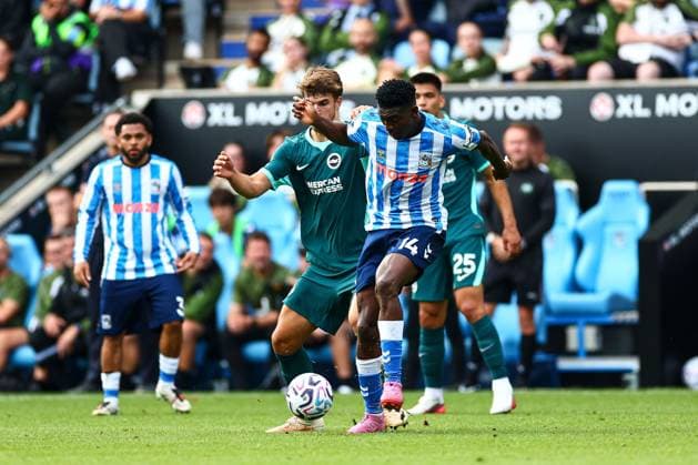 Taiwo Awoniyi of Coventry City in action Coventry City v Brighton and Hove Albion, Premier League, Football, Football, Coventry Building Society Arena, Coventry, UK - 13 Sep 2026Coventry Coventry Building Society Arena United Kingdom EDITORIAL USE ONLY No use with unauthorised audio, video, data, fixture lists, club league logos or live services. Online in-match use limited to 120 images, no video emulation. No use in betting, games or single club league player publications. Copyright: xJamesxMarsh Shutterstockx 17144596de