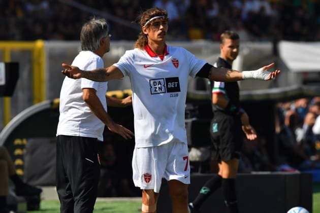 AC Monza s Left-back Ricardo Mangas (7 AC Monza) in action during the Serie A Enilive matchday 4 match between US Lecce and AC Monza at the Stadio Via del Mare in Lecce, Italy, Sunday, September 13, 2026. (Credit Image: Giovanni Evangelista LaPresse)  Copyright: xGiovannixEvangelista LaPressex