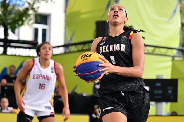 Belgium s Sarah Dossou pictured during a 3x3 basketball game between Spain and Belgium, a quarter-finals game the women s FIBA 3x3 Europe Cup, on Sunday 13 September 2026 in Antwerp. DIRKxWAEM  x186202904x