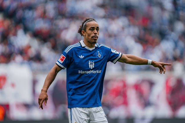 Deutschland: Bundesliga 2026 - 2027, 3. Spieltag - RB Leipzig vs Hamburger SV - Red Bull Arena (Leipzig): Yussuf Poulsen (Hamburger SV, 15) Geste, Gestik Copyright: xTomxLauruschkatx
