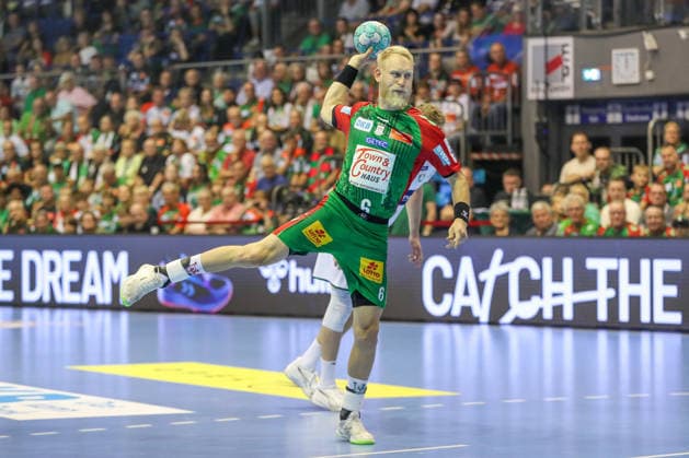 13.09.2026, xgox, Handball - Opel HBL SC Magdeburg - HSG Wetzlar emspor, v.l. Matthias Musche (Magdeburg, 6) beim Siebenmeter Magdeburg