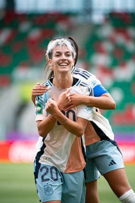 September 13, 2026, Sosnowiec, Silesian Voivodeship, Poland: COMENDADOR PAU of Spain celebrates his goal and the second of his team during the FIFA U20 Womens World Cup match between China versus Spain at ArcelorMittal Park Sosnowiec Poland - ZUMAs385 20260913_zsp_s385_041 Copyright: xLeopoldxSoglox