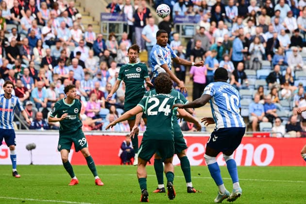 Coventry City v Brighton and Hove Albion, Premier League Coventry City defender Aurele Amenda (24) heads the ball during the Premier League match between Coventry City and Brighton and Hove Albion at the Coventry Building Society Arena, Coventry, UK on 13 September 2026. Coventry Coventry Building Society Arena West Midlands UK Editorial use only DataCo restrictions apply See www.football-dataco.com , Copyright: xDennisxGoodwinx PSI-24865-0041