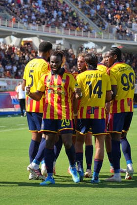 IPA88483398 - Lassana Coulibaly of US Lecce celebrates after scoring a goal during the US Lecce vs. AC Monza Serie A soccer match in Lecce, Italy, on September 13, 2026  Copyright: xEmmanuelexMastrodonato IPAxSportx xx IPA88483398