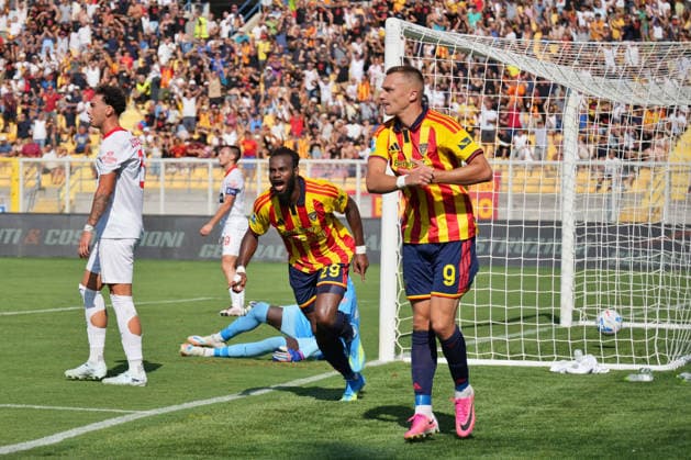 IPA88483379 - Lassana Coulibaly of US Lecce celebrates after scoring a goal during the US Lecce vs. AC Monza Serie A soccer match in Lecce, Italy, on September 13, 2026  Copyright: xEmmanuelexMastrodonato IPAxSportx xx IPA88483379