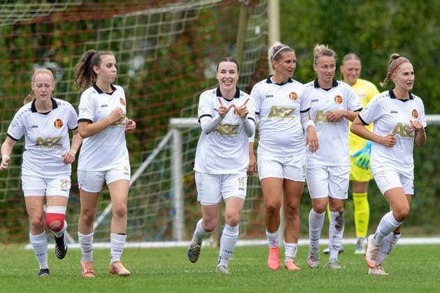 Regionalliga Nordost Frauen: RasenBallsport Leipzig II vs. 1. FFV Erfurt; Leipzig; 13.09.2026 Jubel, Lea Schrenk ( 19; 1. FFV Erfurt) Regionalliga Nordost Frauen: RasenBallsport Leipzig II vs. 1. FFV Erfurt; Sportanlage Gontardweg GF 1; 13.09.2026 Copyright: xBEAUTIFULxSPORTS Duehringx