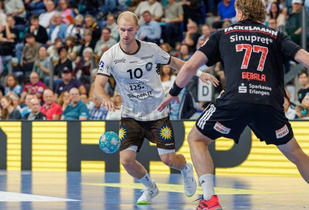 13.09.2026 - Handball - 1. Bundesliga OPEL HBL - Saison 2026 2027 - 04. Spieltag: HC Erlangen Metropolregion Nürnberg HCE - Bergischer HC - DaMa - xdaxmax - Fynn Hangstein (10, Bergischer HC )
