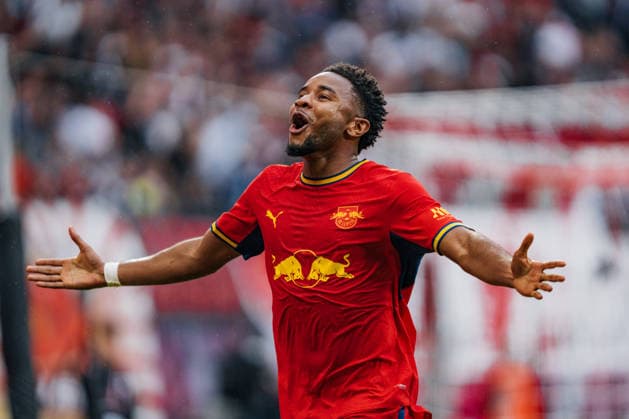 Deutschland: Bundesliga 2026 - 2027, 3. Spieltag - RB Leipzig vs Hamburger SV - Red Bull Arena (Leipzig): Christopher Nkunku (RB Leipzig, 28) Tor, Torjubel, Emotionen, Jubel, Freude Copyright: xTomxLauruschkatx