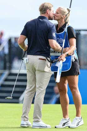 2026 Amgen Irish Open - Fourth Round, Trump International Golf Links, Doonbeg 13 9 2026 Jens Dantorp with his wife and caddy Emma Eksell on the eighteenth Jens Dantorp with his wife and caddy Emma Eksell on the eighteenth 13 9 2026  Copyright: xx DC1A8015