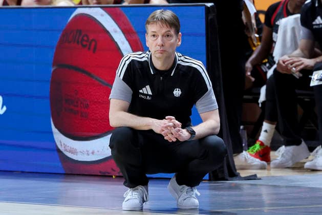 Bundestrainer Olaf Lange (Germany) looks dejected during the FIBA Women s Basketball World Cup Germany 2026 3rd-place match between Spain and Germany at Berlin Arena on September 13, 2026 in Berlin, Germany. (Photo by Marco Steinbrenner DeFodi Images) -