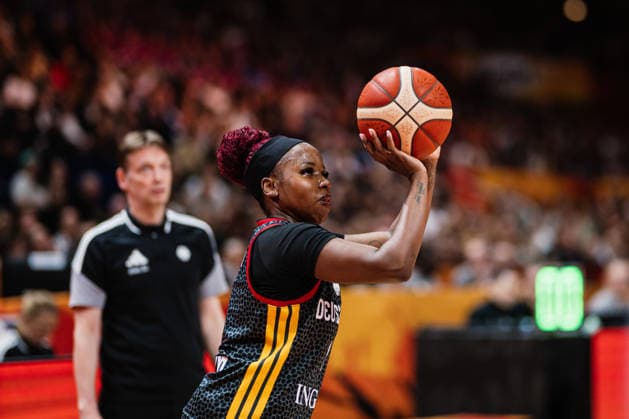 FIBA Women™s Basketball World Cup 2026: Spanien vs. Deutschland, 13.09.2026 Alexis Peterson (Deutschland, 1); Basketball, FIBA Women™s Basketball World Cup 2026, Final Phase, Spiel um Platz 3: Spanien vs. Deutschland am 13.09.2026 in der Uber Arena, Berlin Copyright: xBEAUTIFULxSPORTS Tonhäuserx