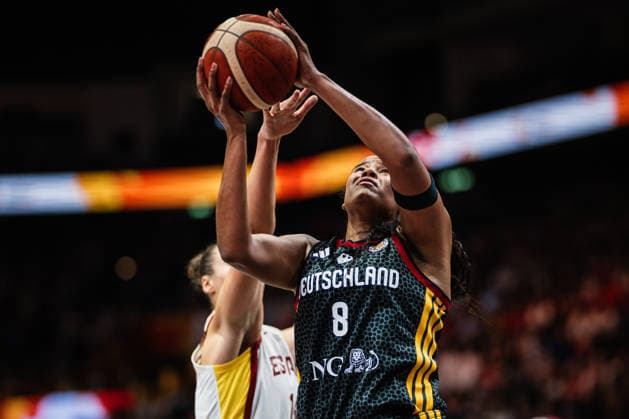 FIBA Women™s Basketball World Cup 2026: Spanien vs. Deutschland, 13.09.2026 Nyara Sabally (Deutschland, 8); Basketball, FIBA Women™s Basketball World Cup 2026, Final Phase, Spiel um Platz 3: Spanien vs. Deutschland am 13.09.2026 in der Uber Arena, Berlin Copyright: xBEAUTIFULxSPORTS Tonhäuserx