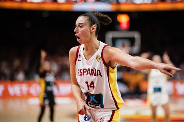 FIBA Women™s Basketball World Cup 2026: Spanien vs. Deutschland, 13.09.2026 Raquel Carrera (Spanien, 14); Basketball, FIBA Women™s Basketball World Cup 2026, Final Phase, Spiel um Platz 3: Spanien vs. Deutschland am 13.09.2026 in der Uber Arena, Berlin Copyright: xBEAUTIFULxSPORTS Tonhäuserx