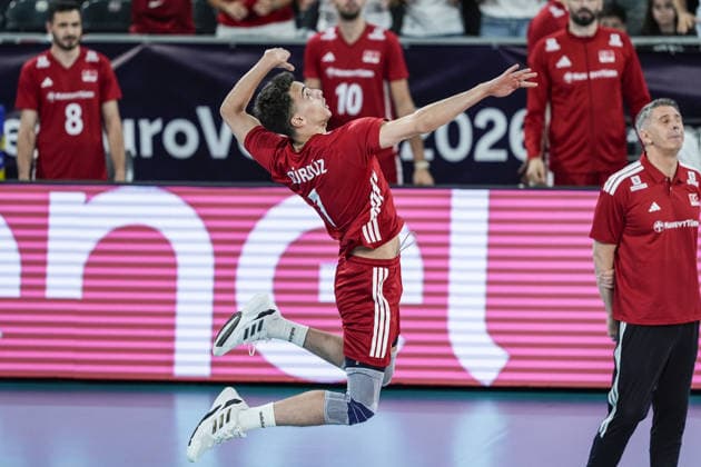 Turkiye - Switzerland - CEV EuroVolley 2026 Men CLUJ, ROMANIA - SEPTEMBER 13: Kaan Gurbuz of Turkiye competes during the CEV EuroVolley 2026 Men s European Volleyball Championship Pool D match between Turkiye and Switzerland at BT Arena in Cluj, Romania, on September 13, 2026. Osmancan Gurdogan Anadolu Cluj Romania. Editorial use only. Please get in touch for any other usage.  Copyright: x2026xAnadoluxOsmancanxGurdoganx