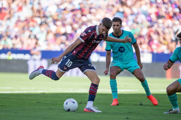 ESP: LaLiga EA Sports UD Levante v FC Barcelona, Barca Petar Ratkov of Levante during LaLiga EA Sports, between UD Levante v FC Barcelona played at Ciudad de Valencia Stadium in Valencia on September 12, 2026 in Spain; Valencia Spain Futbol Copyright: xAgenciaxLOFx