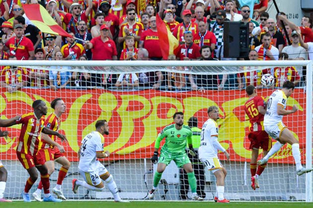 FOOTBALL : Le Mans FC vs RC Lens - Ligue 1 - JournÃ e 4- 13 09 2026 Ewan Hatfout (Le Mans FC) Florian Thauvin (RC Lens) Michael Cuisance (RC Lens) Noa Boisse (Le Mans FC) Le MansFrance  Copyright: xBaptistexAutissierx