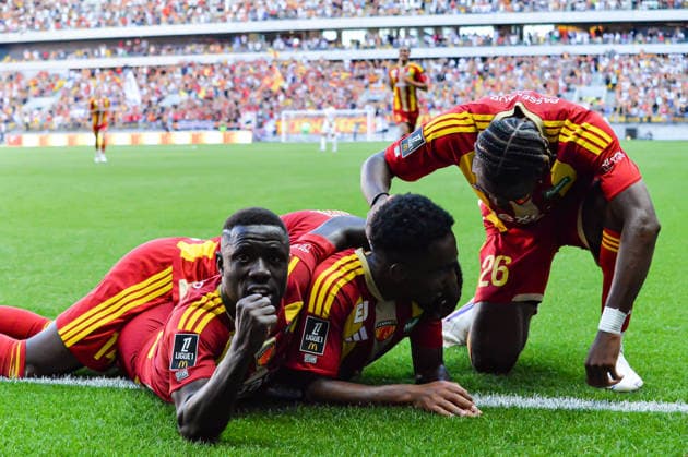 FOOTBALL : Le Mans FC vs RC Lens - Ligue 1 - JournÃ e 4- 13 09 2026 Joie des joueurs du Mans FC aprÃ s le but de Lucas Calodat (Le Mans FC) Le MansFrance  Copyright: xBaptistexAutissierx