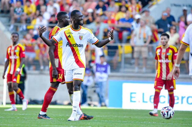 FOOTBALL : Le Mans FC vs RC Lens - Ligue 1 - JournÃ e 4- 13 09 2026 Joie des joueurs du RC Lens aprÃ s le but de Abdallah Sima (RC Lens) Le MansFrance  Copyright: xBaptistexAutissierx