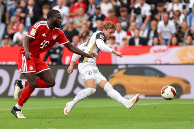 Dayot Upamecano (FC Bayern Muenchen) und Cole Campbell (SV 07 Elversberg) im Zweikampf waehrend des Spiels der 1. Bundesliga zwischen SV Elversberg und FC Bayern Muenchen, Ursapharm-Arena am 13. September 2026 in Spiesen-Elversberg, Deutschland. (Foto von Oliver Kaelke DeFodi Images) +++ Dayot Upamecano (FC Bayern Muenchen) und Cole Campbell (SV 07 Elversberg) battle for the ball during the Bundesliga match between SV Elversberg and FC Bayern Muenchen at Ursapharm-Arena on September 13, 2026 in Spiesen-Elversberg, Germany. (Photo by Oliver Kaelke DeFodi Images) DFB DFL REGULATIONS PROHIBIT ANY USE OF PHOTOGRAPHS AS IMAGE SEQUENCES AND OR QUASI-VIDEO. (Photo by Oliver Kaelke DeFodi Images) -