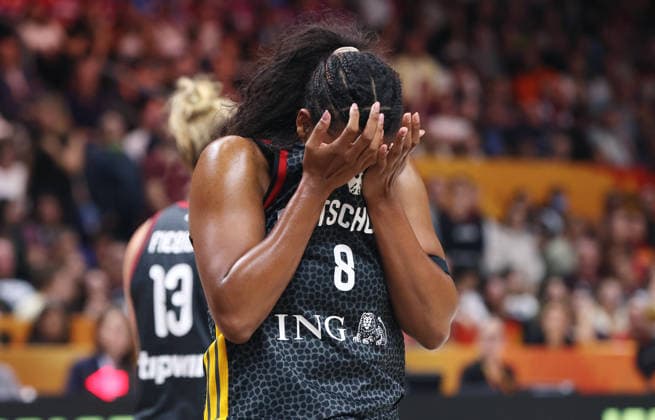 Nyara Sabally enttäuscht Enttäuschung Basketball FIBA World Cup Weltmeisterschaft Frauen Spiel um Platz 3 Saison 2026 2027 13.09.2026 DBB Deutschland GER vs Spanien ESP