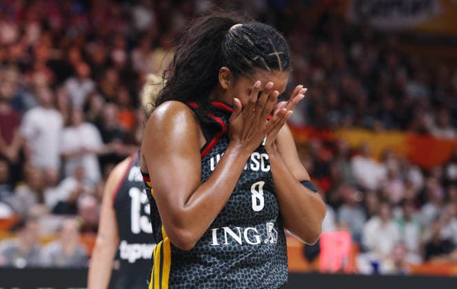 Nyara Sabally enttäuscht Enttäuschung Basketball FIBA World Cup Weltmeisterschaft Frauen Spiel um Platz 3 Saison 2026 2027 13.09.2026 DBB Deutschland GER vs Spanien ESP