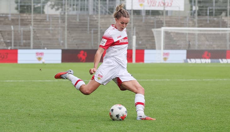 Stuttgart , Google Pixel Frauen-Bundesliga VfB Stuttgart vs VfL Wolfsburg , Greta Stegemann ( VfB )
