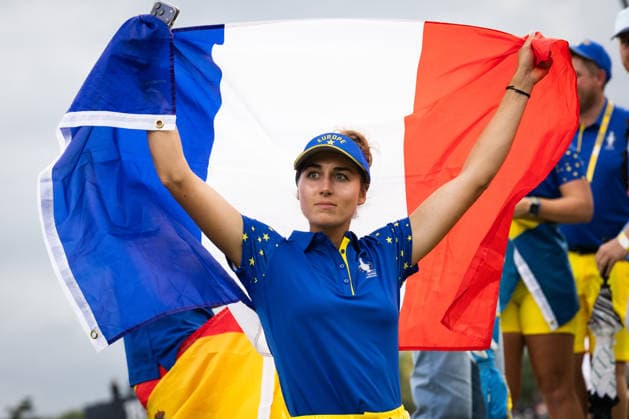 RECORD DATE NOT STATED 13th September 2026; Bernardus Golf, Cromvoirt, Netherlands; Solheim Cup Womens Golf, Final Day; Closing ceremony; Team Europe wins the Solheim Cup 2026; Nastasia Nadaud (FRA) of Team Europe celebrates AnthonyxBenoit