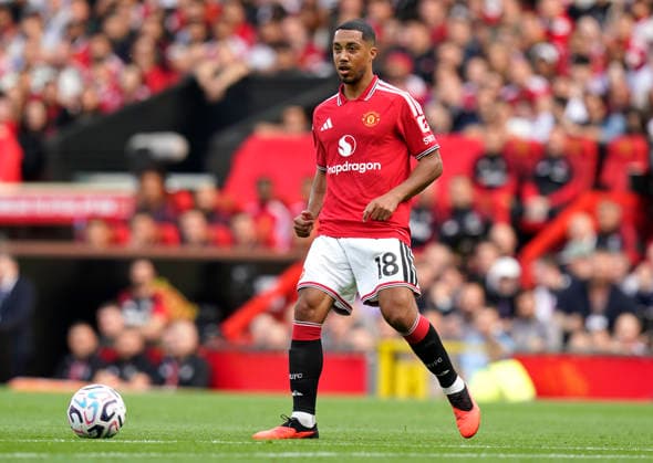 Manchester, England, 13th September 2026. Youri Tielemans of Manchester United, ManU during the Manchester United vs Manchester City Premier League match at Old Trafford, Manchester. Picture credit should read: Andrew Yates Sportimage EDITORIAL USE ONLY. No use with unauthorised audio, video, data, fixture lists, club league logos or live services. Online in-match use limited to 120 images, no video emulation. No use in betting, games or single club league player publications. SPI_137_AY_MAN_UTD_MAN_CITY SPI-4993-0123