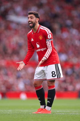 Football - Premier League - Manchester United, ManU v Manchester City 13th September 2026 - Premier League - Manchester United v Manchester City - Bruno Fernandes of Manchester United - Photo: Simon Stacpoole Offside. Manchester UK Copyright: xSimonxStacpoolexOffside