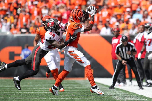 Sep 13, 2026; Cincinnati, OH, USA; Cincinnati Bengals WR JaÃ¢â‚¬â ¢Marr Chase makes a catch during WEEK 1 of the NFL, American Football Herren, USA regular season between the Cincinnati Bengals and the Tampa Bay Buccaneers at Paycor Stadium. Mandatory Credit: -Cal Media Cincinnati USA - ZUMAc04_ 20260913_zma_c04_116 Copyright: xKevinxSchultzx