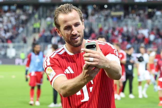 13.09.2026, xrekx, Fussball 1.Bundesliga, SV Elversberg - FC Bayern München v.l. Harry Kane (FC Bayern Muenchen) Social Media FC Bayern Muenchen (DFL DFB REGULATIONS PROHIBIT ANY USE OF PHOTOGRAPHS as IMAGE SEQUENCES and or QUASI-VIDEO) Elversberg