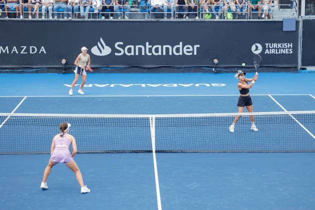 WTA, Tennis Damen GUADALAJARA OPEN 2026 WTA GUADALAJARA OPEN 2026 MAIA LUMSDEN MARIA KOZYEVA VS RENATA ZARAZUA KAYLA DAY 13092026 GUADALAJARA, JALISCO. Action photo of Renata Zarazua and Kayla Day, during a qualifying match of the WTA Guadalajara Open 2026, held at the Centro Panamericano de Tenis of Guadalajara, Jalisco, Mexico. Foto de Renata Zarazua y Kayla Day, durante juego de qualy del WTA Guadalajara Open 2026 celebrado en el Centro Panamericano de Tenis de Guadalajara, Jalisco, Mexico PHOTO BY IMAGENSHOP AGENCIA FOTOGRAFICA GUADALAJARA JALISCO MEXICO Copyright: xJorgexReyesx