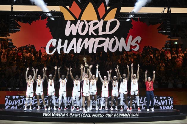 France v USA - FIBA Women s Basketball World Cup 2026 BERLIN, GERMANY - SEPTEMBER 13: USA team celebrates victory after winning the FIBA Women s Basketball World Cup 2026 final against France at Uber Arena in Berlin, Germany, on September 13, 2026. Halil Sagirkaya Anadolu Berlin Germany. Editorial use only. Please get in touch for any other usage.  Copyright: x2026xAnadoluxHalilxSagirkayax