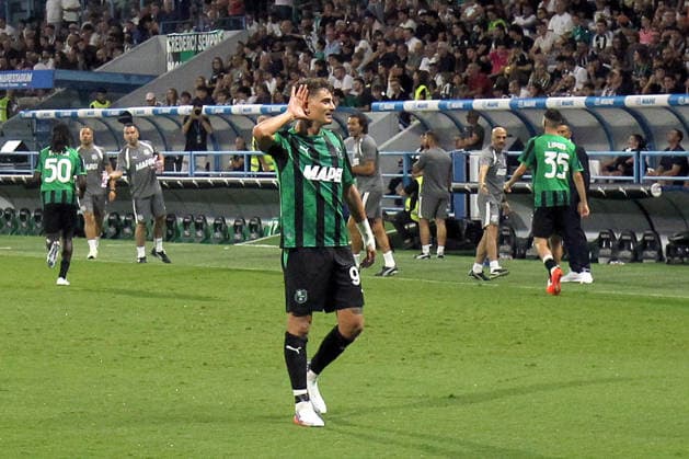 SEBASTIANO ESPOSITO, Sassuolo, Serie A, 2026-27, Sassuolo vs Juventus 3-2, 13-09-2026, Esultanza, Celebration, Jubel SERIE A 2026-27 SASSUOLO-JUVENTUS 3-2