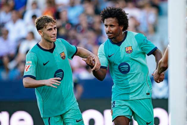 September 13, 2026, Valencia, Spain: FermoÂ­n LoÂ³pez and Karim Adeyemi FC Barcelona, Barca seen in action celebrating after goal during LaLiga EA SPORTS 2026 2027 game between teams of UD Levante and FC Barcelona..Final Score: UD Levante 2- 4 FC Barcelona. LaLiga EA SPORTS 2026 2027 - UD Levante And FC Barcelona: Valencia, Spain - 13 Sep 2026  - ZUMAs197 20260913_aaa_s197_174 Copyright: xMaciejxRogowskix