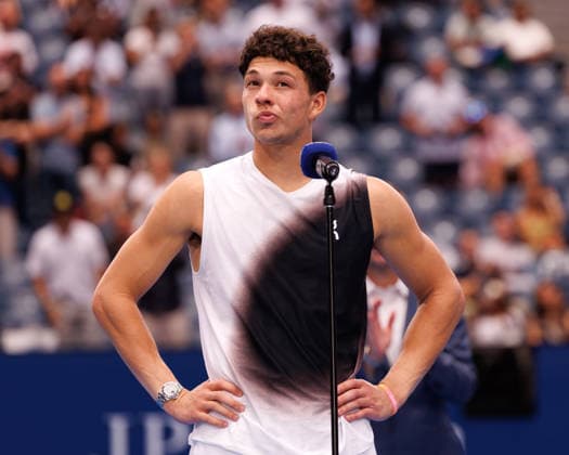 September 13, 2026: Ben Shelton (USA) during the trophy ceremony after being defeated by Alexander Zverev (GER) in the MenÃ¢â‚¬â ¢s Final at the US Open on September 13, 2026, held at the USTA Billie Jean King National Tennis Center in New York City. CSM . Tennis 2026: US Open, September 13, 2026  - ZUMAc04_ 20260913_zma_c04_417 Copyright: xBerniexHaleyx