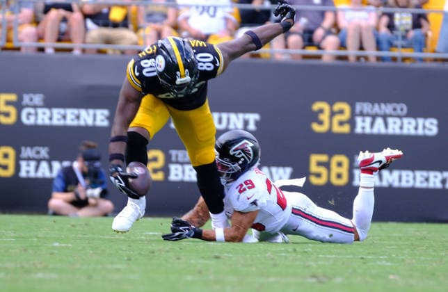 Sep 13, 2026; Darnell Washington 80 during the Pittsburgh Steelers vs Atlanta Falcons game in Pittsburgh, Pennsylvania, USA; at Acrisure Stadium. Mandatory Credit: -Cal Media NFL, American Football Herren, USA 2026: Falcons Vs Steelers SEP 13  - ZUMAcp5_ 20260913_faf_cp5_202 Copyright: xJasonxPohuskix
