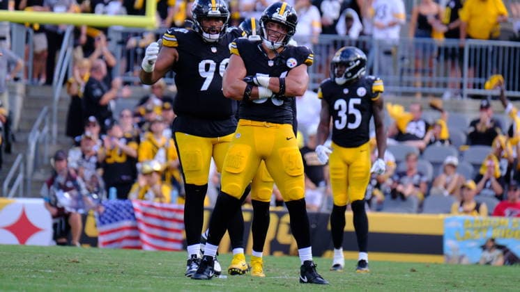 Sep 13, 2026; Alex Highsmith 56 during the Pittsburgh Steelers vs Atlanta Falcons game in Pittsburgh, Pennsylvania, USA; at Acrisure Stadium. Mandatory Credit: -Cal Media NFL, American Football Herren, USA 2026: Falcons Vs Steelers SEP 13  - ZUMAcp5_ 20260913_faf_cp5_212 Copyright: xJasonxPohuskix