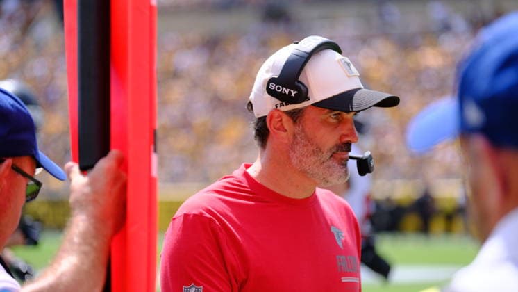 Sep 13, 2026; Head Coach Kevin Stefanski during the Pittsburgh Steelers vs Atlanta Falcons game in Pittsburgh, Pennsylvania, USA; at Acrisure Stadium. Mandatory Credit: -Cal Media NFL, American Football Herren, USA 2026: Falcons Vs Steelers SEP 13  - ZUMAcp5_ 20260913_faf_cp5_265 Copyright: xJasonxPohuskix