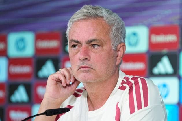 September 14, 2026, Valdebebas, Madrid, Spain: Jose Mourinho, head coach of Real Madrid, attends his press conference, PK, Pressekonferenz during the training day of Real Madrid ahead the Spanish League, LaLiga EA Sports, football match against Elche CF at Ciudad Deportiva Real Madrid on September 14, 2026, in Valdebebas, Madrid, Spain. Real Madrid Training And Press Conference - Laliga Ea Sports  - ZUMAa181 20260914_zaa_a181_008 Copyright: xDennisxAgyemanx