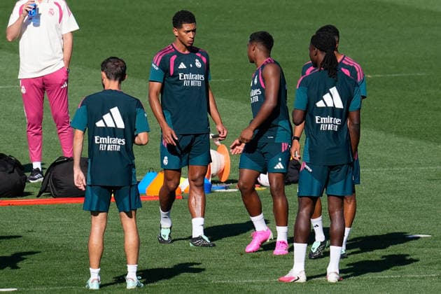 September 14, 2026, Valdebebas, Madrid, Spain: Jude Bellingham during the training day of Real Madrid ahead the Spanish League, LaLiga EA Sports, football match against Elche CF at Ciudad Deportiva Real Madrid on September 14, 2026, in Valdebebas, Madrid, Spain. Real Madrid Training And press conference, PK, Pressekonferenz - Laliga Ea Sports  - ZUMAa181 20260914_zaa_a181_044 Copyright: xDennisxAgyemanx