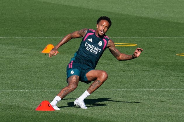 September 14, 2026, Valdebebas, Madrid, Spain: Eder Militao during the training day of Real Madrid ahead the Spanish League, LaLiga EA Sports, football match against Elche CF at Ciudad Deportiva Real Madrid on September 14, 2026, in Valdebebas, Madrid, Spain. Real Madrid Training And press conference, PK, Pressekonferenz - Laliga Ea Sports  - ZUMAa181 20260914_zaa_a181_046 Copyright: xDennisxAgyemanx