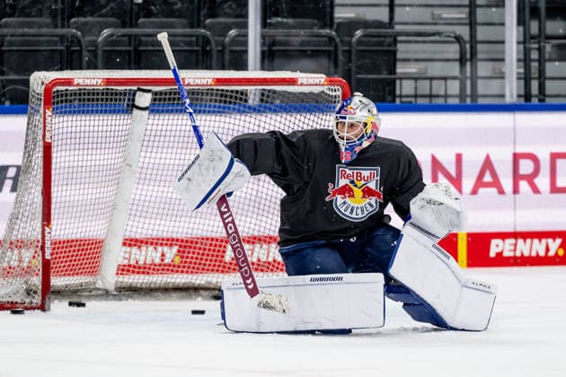 Matthias Bittner (Torwart, EHC Red Bull Muenchen, 32) GER, EHC Red Bull Muenchen, Eishockey, Trainingssession vor dem DEL-Saisonstart, 14.09.2026. Foto: HMB Media Heike Feiner