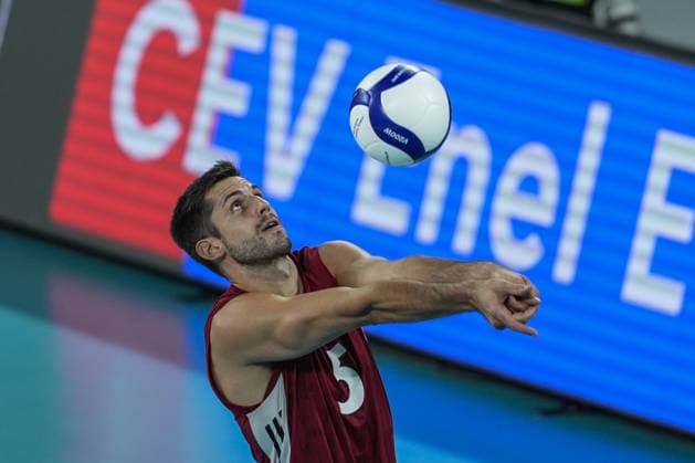 Germany v Switzerland - CEV EuroVolley 2026 Men CLUJ-NAPOCA, ROMANIA - SEPTEMBER 14: Moritz Reichert of Germany in action during the CEV EuroVolley 2026 Pool D match between Germany and Switzerland at BT Arena in Cluj-Napoca, Romania, on September 14, 2026. Osmancan Gurdogan Anadolu Cluj Romania. Editorial use only. Please get in touch for any other usage.  Copyright: x2026xAnadoluxOsmancanxGurdoganx
