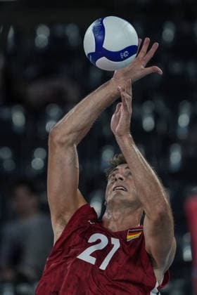 Germany v Switzerland - CEV EuroVolley 2026 Men CLUJ-NAPOCA, ROMANIA - SEPTEMBER 14: Germany s Tobias Krick plays during the CEV 2026 European Men s Volleyball Championship Group D match between Germany and Switzerland at BT Arena in Cluj-Napoca, Romania, on September 14, 2026. Osmancan Gürdogan Anadolu Cluj Romania. Editorial use only. Please get in touch for any other usage.  Copyright: x2026xAnadoluxOsmancanxGürdoÄüanx