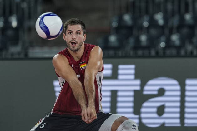 Germany v Switzerland - CEV EuroVolley 2026 Men CLUJ-NAPOCA, ROMANIA - SEPTEMBER 14: Germany s Moritz Reichert plays during the CEV 2026 European Men s Volleyball Championship Group D match between Germany and Switzerland at BT Arena in Cluj-Napoca, Romania, on September 14, 2026. Osmancan Gürdogan Anadolu Cluj Romania. Editorial use only. Please get in touch for any other usage.  Copyright: x2026xAnadoluxOsmancanxGürdoÄüanx