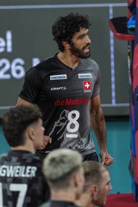 Germany v Switzerland - CEV EuroVolley 2026 Men CLUJ-NAPOCA, ROMANIA - SEPTEMBER 14: Switzerland s Quentin Zeller (8) reacts during the CEV 2026 European Men s Volleyball Championship Group D match between Germany and Switzerland at BT Arena in Cluj-Napoca, Romania, on September 14, 2026. Osmancan Gurdogan Anadolu Cluj Romania. Editorial use only. Please get in touch for any other usage.  Copyright: x2026xAnadoluxOsmancanxGurdoganx